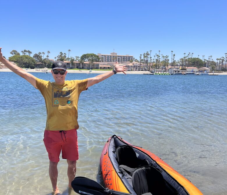 Ocean Hills Country Club Resident enjoying kayaking and the active lifestyle in San Diego, California.